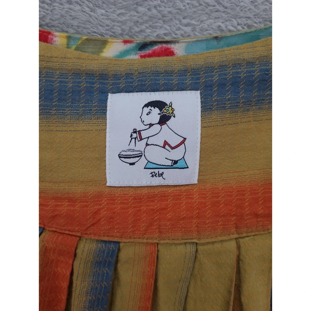 Bebe‎ Multi Colored Striped Pleated Skirt Sz Small Lined Boho Made in USA